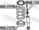 Febest MSB-738 Rear Shock Absorber Bushing