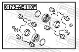 Febest 0175-AE110F Front Brake Caliper Repair Kit (Set For Two Sides)