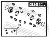 Febest 0175-190F Front Brake Caliper Repair Kit (Set For Two Sides)