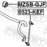 Febest MZSB-GJF Front Stabilizer Bar Bush D19