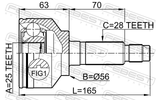 Febest 2210-SOR Outer CV Joint 25X56X28