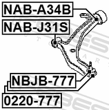 Febest NAB-A34B Rear Bushing, Front Control Arm (Hydro)