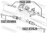 Febest 1021-EV4RH Steering Tie Rod End Right