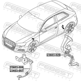 Febest 23603-020 Rear Level Sensor (With Bracket, With Link)
