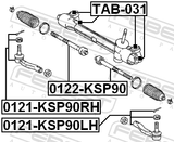 Febest 0121-KSP90LH Steering Tie Rod End Left