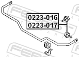 Febest 0223-016 Rear Right Stabilizer Link / Sway Bar Link