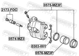 Febest 0303-001-KIT Anti-Rattle Spring, Disc Brake Pads (Set Of Two)