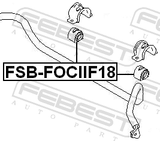 Febest FSB-FOCIIF18 Front Stabilizer Bar Bush D18.5