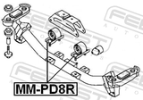 Febest MM-PD8R Rear Engine Mount