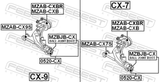 Febest MZAB-CXB Rear Bushing, Front Left Control Arm (Hydro)