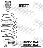 Febest HSI-CRVLOWFR Front Spring Lower Right Seat