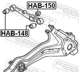 Febest HAB-150 Rear Arm Bushing
