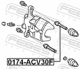 Febest 0174-ACV30F Front Caliper Slide Pin