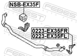 Febest 0223-EX35FL Front Left Stabilizer Link / Sway Bar Link
