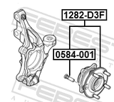 Febest 1282-D3F Front Wheel Hub
