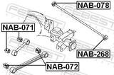 Febest NAB-071 Rear Trailing Rod Bushing