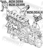 Febest MZM-DERH Right Engine Mount (Hydro)