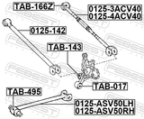 Febest 0125-ASV50LH Rear Left Trailing Rod