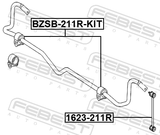Febest 1623-211R Rear Stabilizer Link / Sway Bar Link
