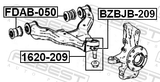 Febest 1620-209 Ball Joint Front Lower Arm