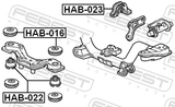 Febest HAB-023 Rear Differential Mount