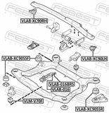 Febest VLM-V70F Front Engine Mount (Hydro)