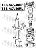 Febest TSS-ACV40RR Rear Shock Absorber Mounting Right