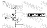 Febest 2123-EXPLF Front Stabilizer Link / Sway Bar Link