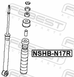 Febest NSHB-N17R Rear Shock Absorber Boot (Set For One Side)