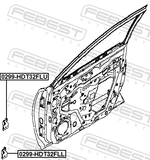 Febest 0299-HDT32FLL Front Left Door Lower Hinge