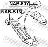 Febest NAB-B13 Front Bushing, Front Control Arm