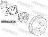 Febest 0182-NSP135R Rear Wheel Hub