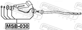 Febest MSB-030 Front Strut Rod Cushion Kit
