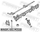 Febest RINGFL-031-PCS10 Fuel Regulator O-Ring PCS 10