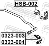 Febest 0323-004 Rear Left Stabilizer Link / Sway Bar Link