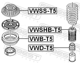 Febest VWD-T5 Front Shock Absorber Jounce Bumper