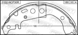 Febest 0102-NCP30R Shoe Kit, Rear Brake