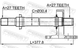 Febest 0312-CRVATRH Axle Half Shaft Right 27X377X27