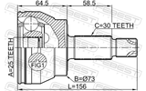 Febest 1210-JK1 Outer CV Joint 25X73X30