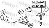 Febest 0120-90R Front Lower Ball Joint Right