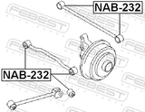 Febest NAB-232 Rear Transverse Rod Bushing