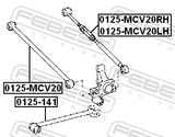 Febest 0125-MCV20LH Rear Left Transverse Link