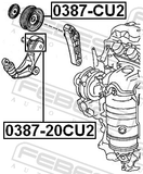 Febest 0387-CU2 Tension Pulley