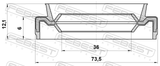 Febest 95EAW-38730613X Drive Shaft Oil Seal 36X73.5X6X12.1