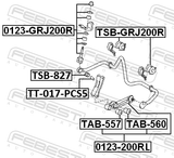 Febest 0123-200RL Rear Stabilizer Link / Sway Bar Link