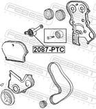 Febest 2087-PTC Timing Belt Tensioner Pulley