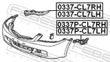 Febest 0337-CL7LH Retainer Front Bumper Left