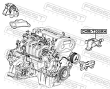 Febest CHM-T300RH Right Engine Mount (Hydro)