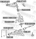 Febest TAB-347 Rear Bushing, Lower Control Arm