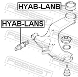 Febest HYAB-LANB Rear Bushing, Front Control Arm